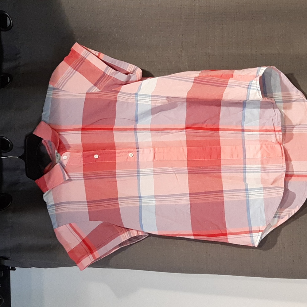 Summer plaid half button top
